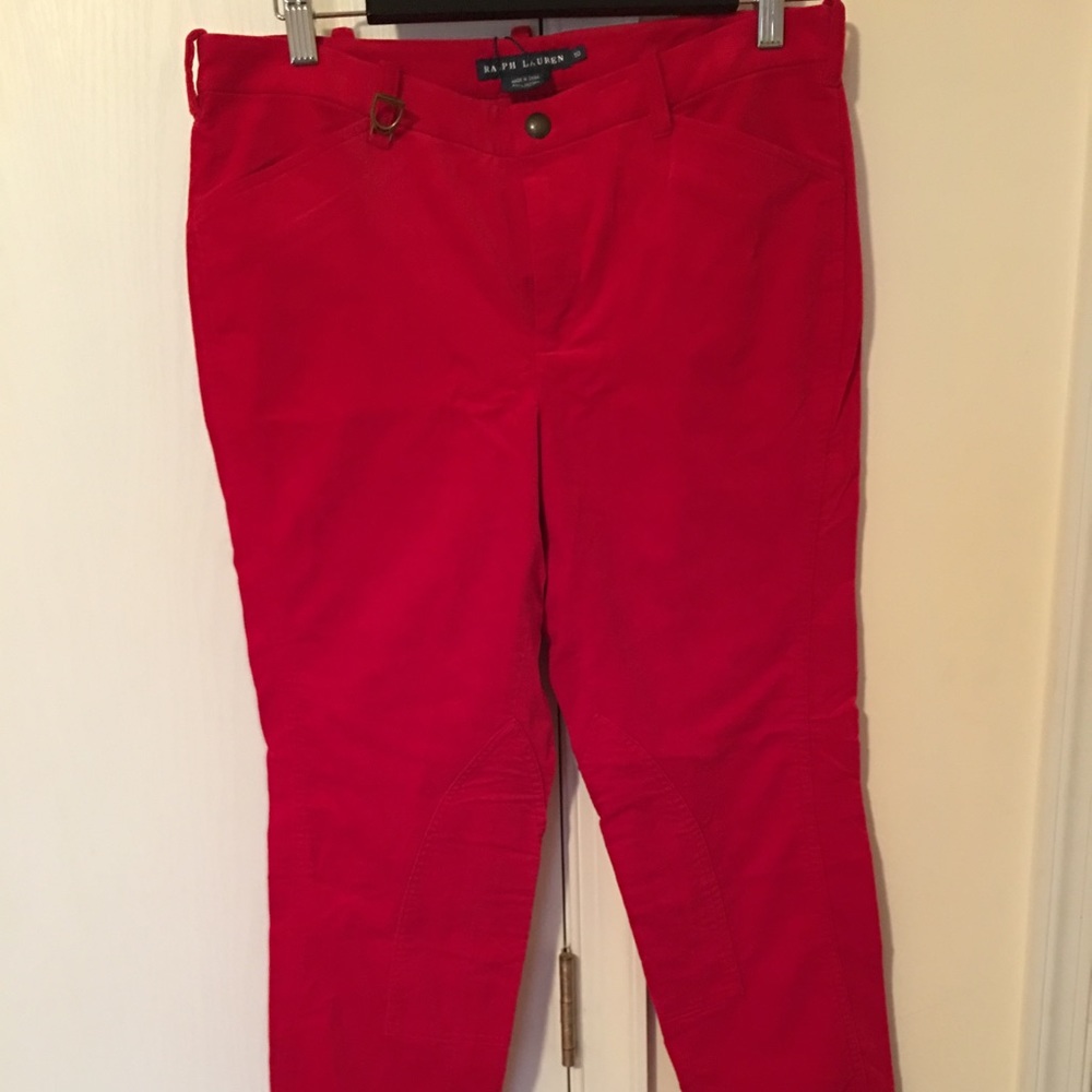 Red Velvet Riding Pants